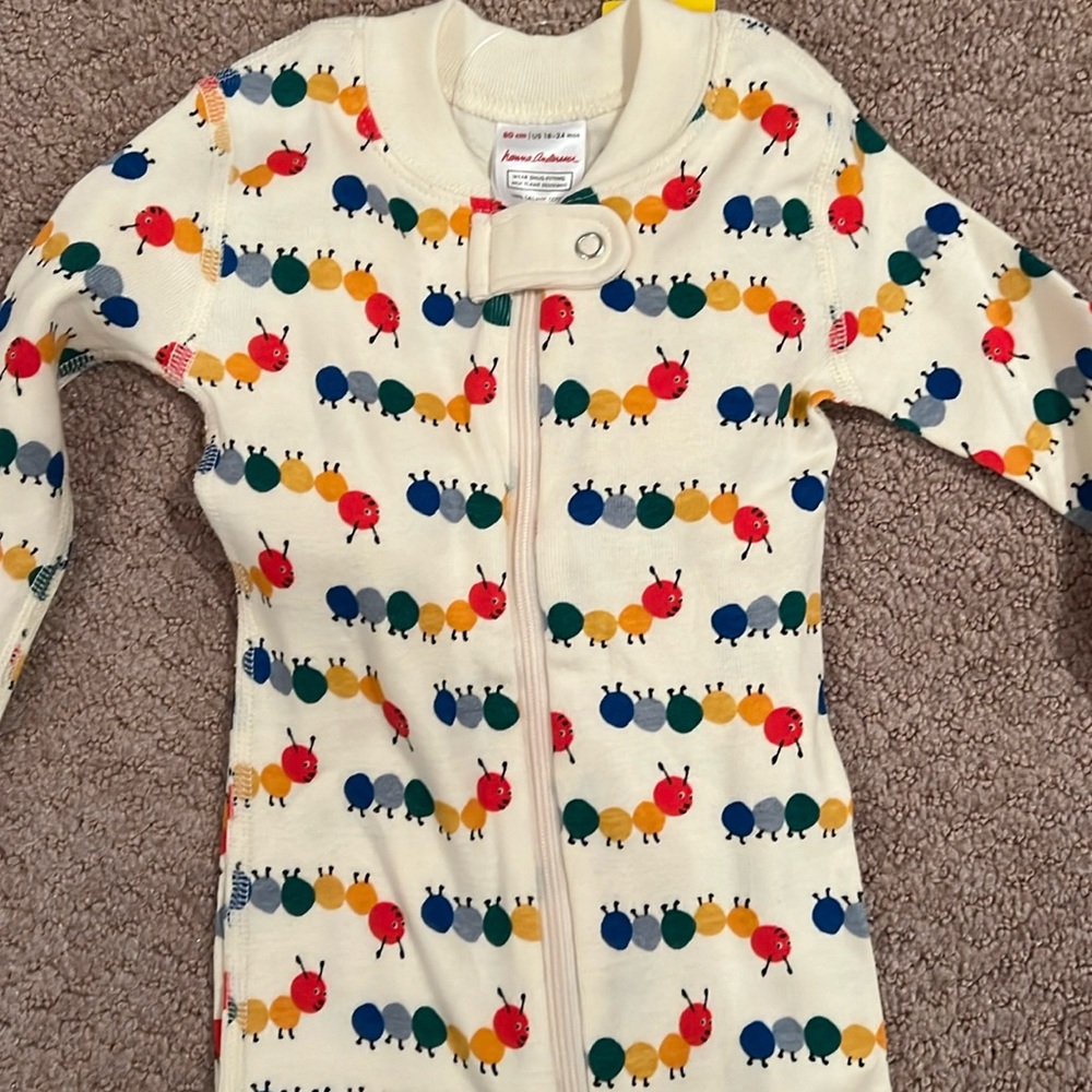Hanna Anderson footy pajama - caterpillars